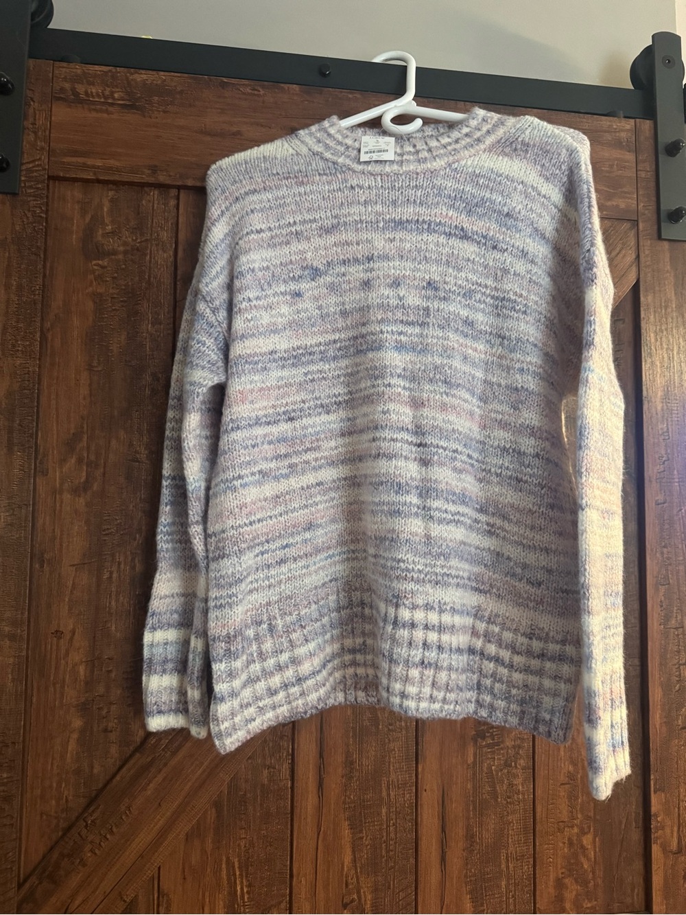 J. Crew Pastel Stripe Crewneck Sweater - Lavender, Cream, Pink